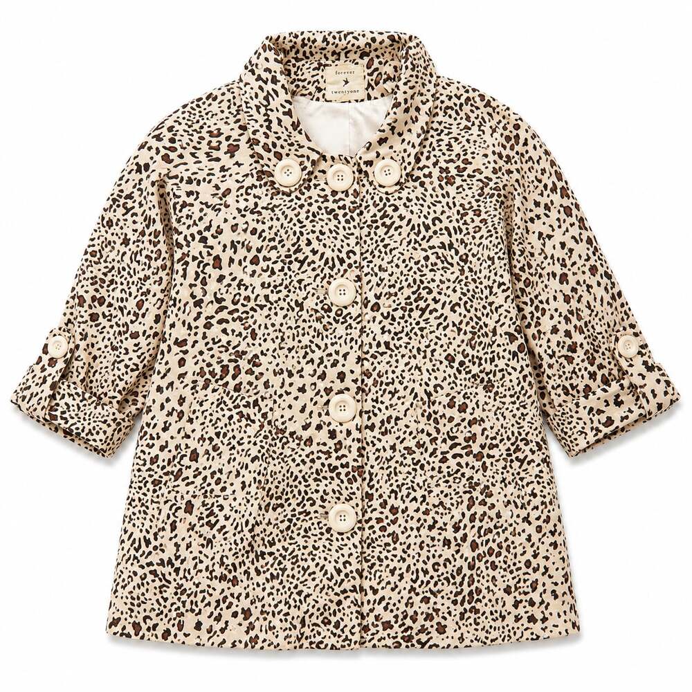 Y2K Forever Twentyone Leopard Print Button-Front Jacket Size M